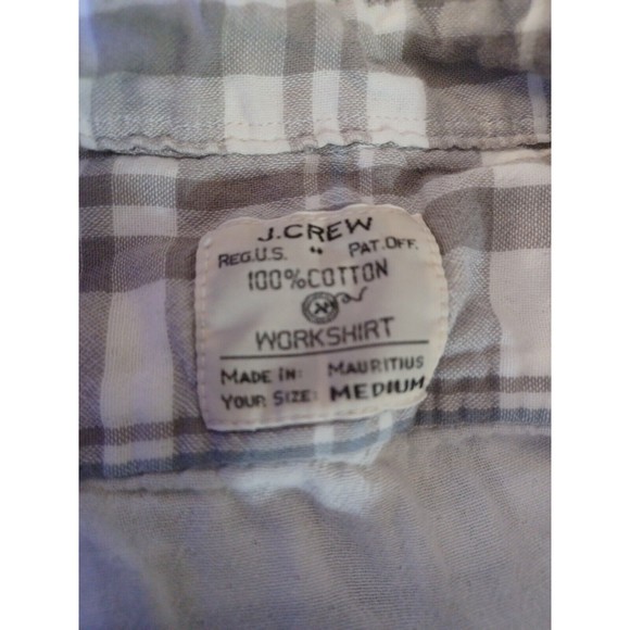 J Crew womens medium tan plaid button up shirt - Picture 2 of 7